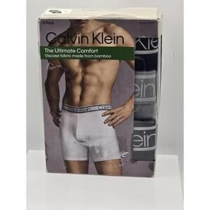 Calvin Klein Gray/Black The Ultimate Comfort Viscose Blend L Boxer Briefs 3 Pack